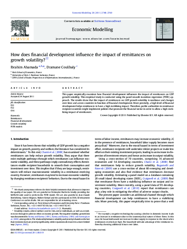 (PDF) How does financial development influence the impact of ...