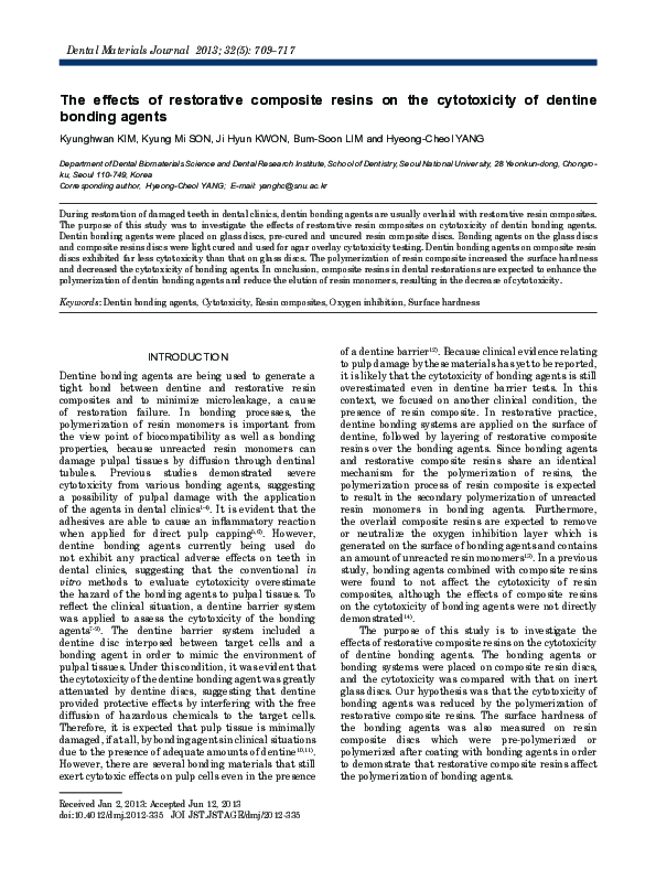 (PDF) The effects of restorative composite resins on the cytotoxicity ...