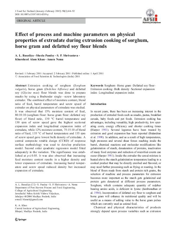 (PDF) Effect of process and machine parameters on physical properties ...