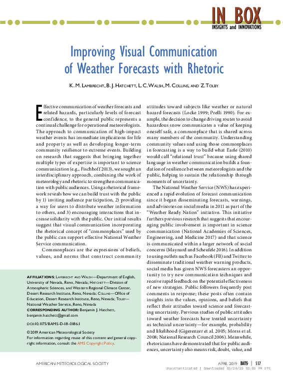 (PDF) Improving Visual Communication of Weather Forecasts with Rhetoric