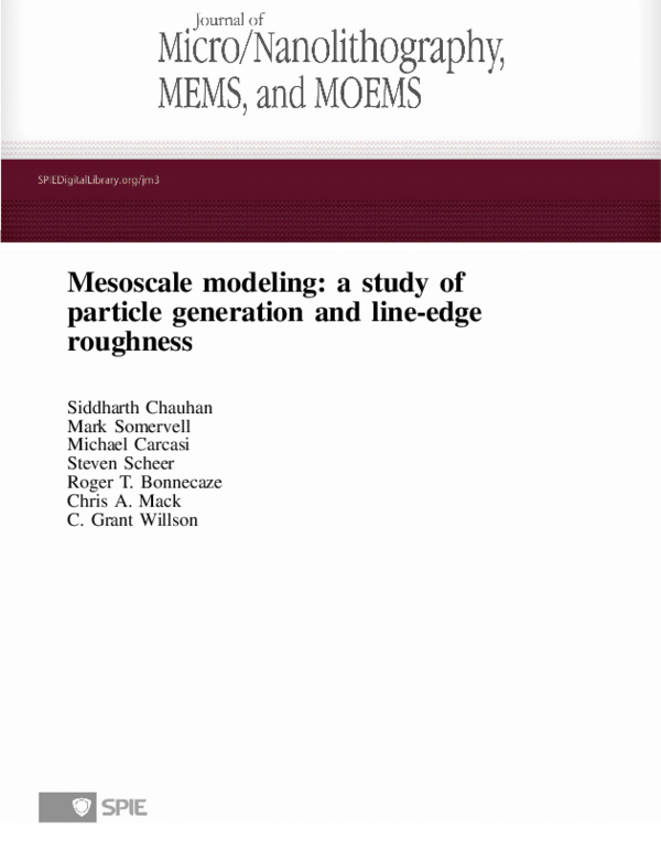 (PDF) Mesoscale modeling: a study of particle generation and line-edge ...