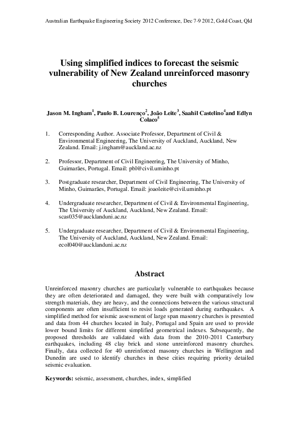 (PDF) Using simplified indices to forecast the seismic vulnerability of ...
