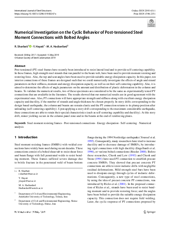 (PDF) Numerical investigation on the cyclic behavior of smart ...
