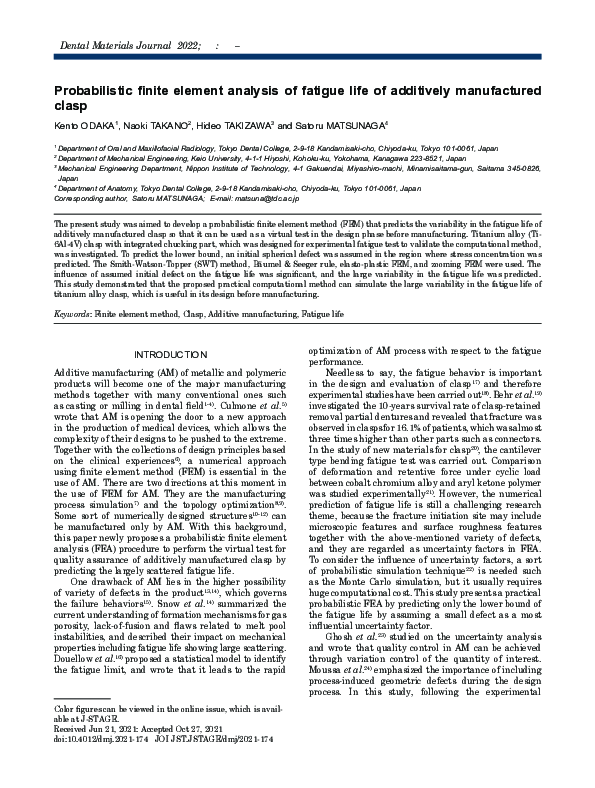 (PDF) Probabilistic finite element analysis of fatigue life of ...