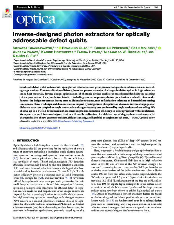 (PDF) Inverse-designed photon extractors for optically addressable ...