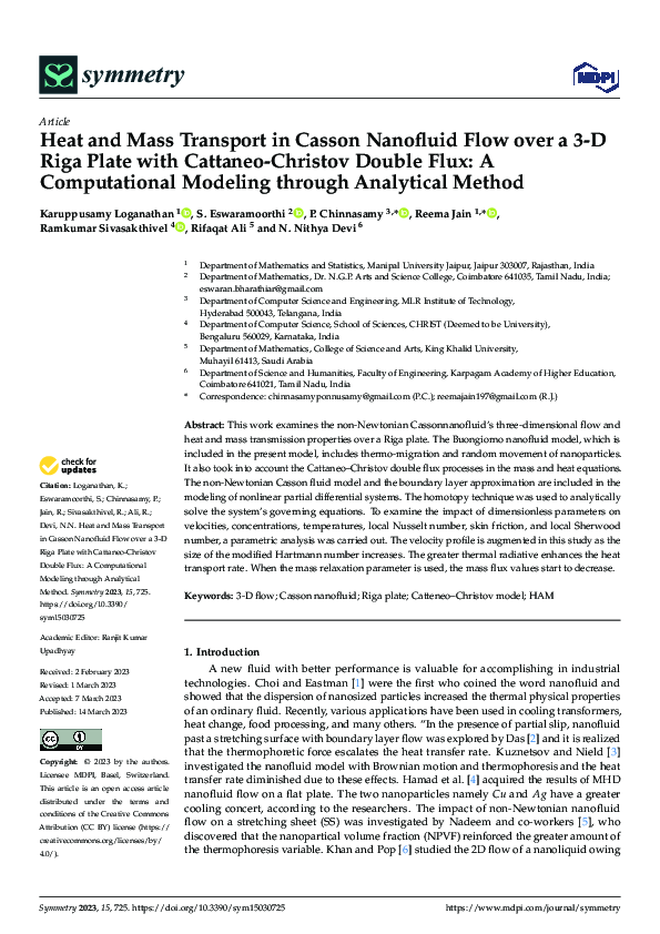 (PDF) Heat and Mass Transport in Casson Nanofluid Flow over a 3-D Riga ...