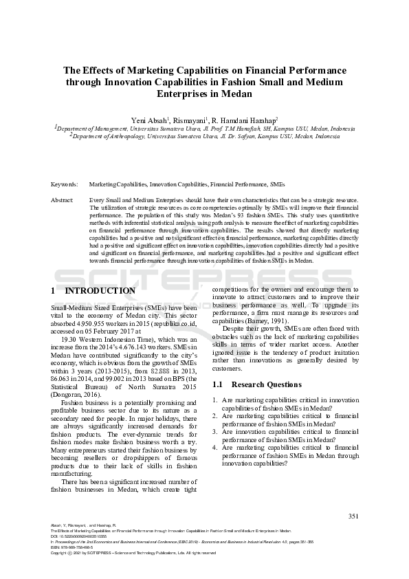 (PDF) The Effects of Marketing Capabilities on Financial Performance ...