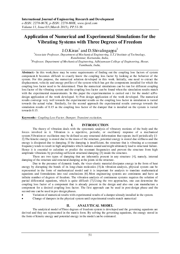 (PDF) Application of Numerical and Experimental Simulations for the ...