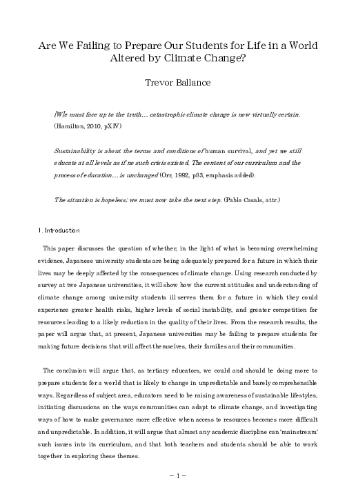 PDF) Are We Failing to Prepare Our Students for Life in a World 