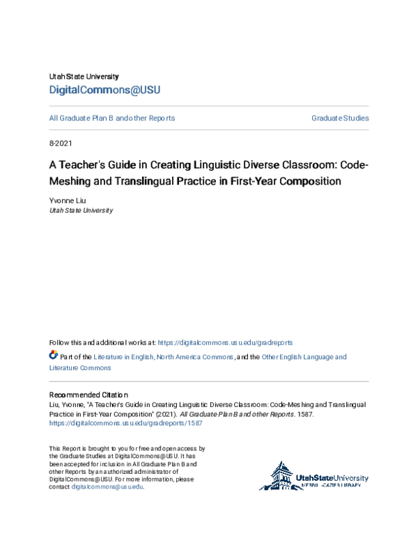 (PDF) A Teacher's Guide in Creating Linguistic Diverse Classroom: Code ...