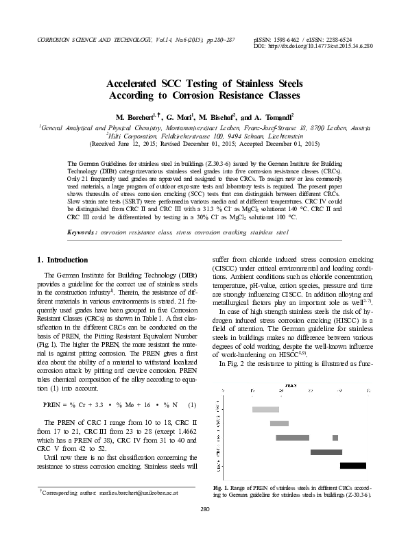 (PDF) Accelerated SCC Testing of Stainless Steels According to ...