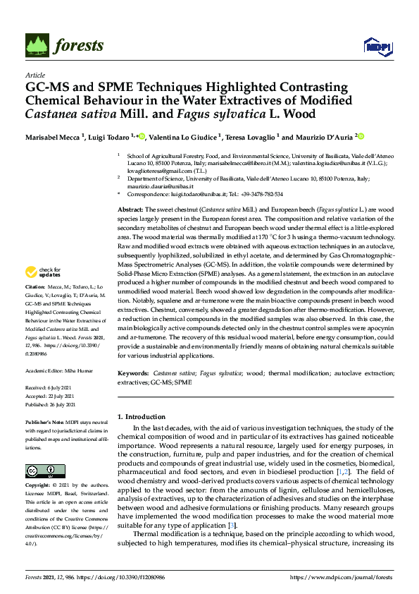 (PDF) GC-MS and SPME Techniques Highlighted Contrasting Chemical ...
