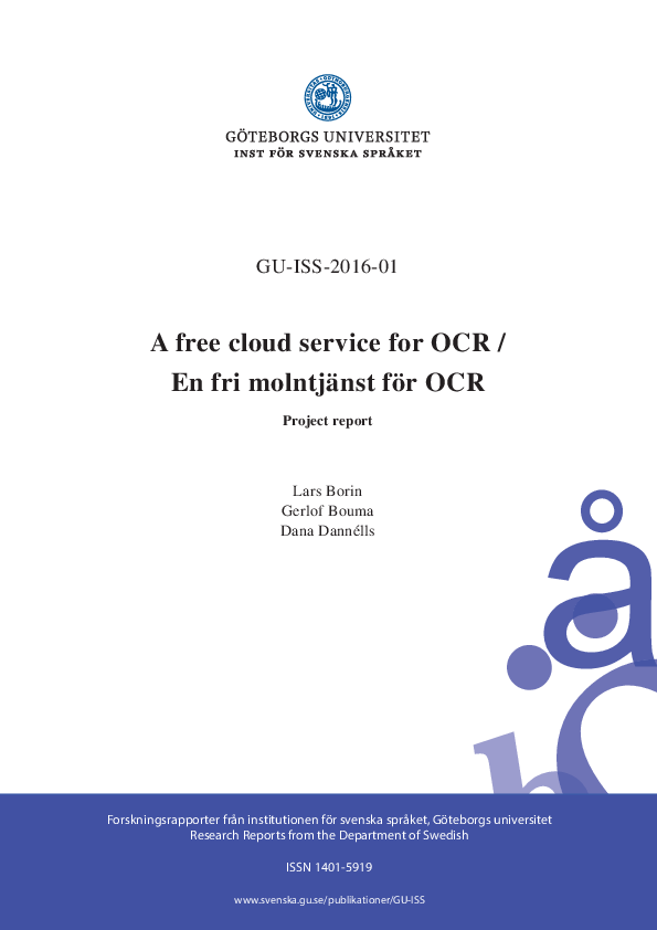 (PDF) A free cloud service for OCR /En fri molntjänst för OCR Project ...