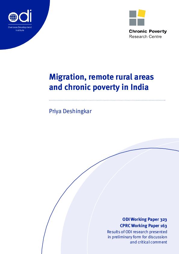 (PDF) Migration, remote rural areas and chronic poverty in India