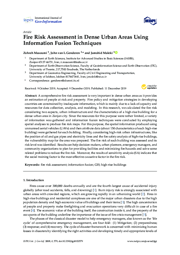 (PDF) Fire Risk Assessment in Dense Urban Areas Using Information ...
