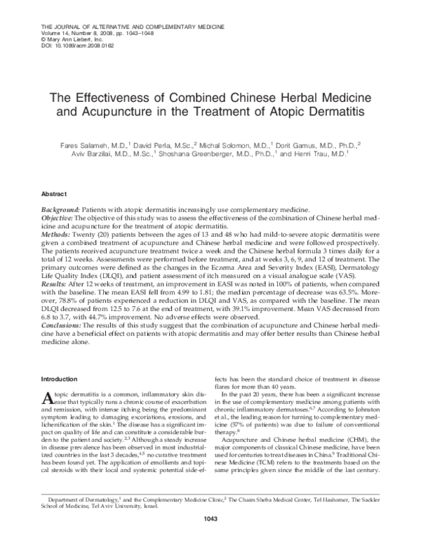 (PDF) The Effectiveness of Combined Chinese Herbal Medicine and ...