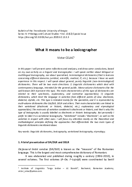 (PDF) What it means to be a lexicographer