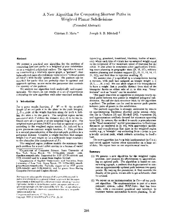 (PDF) A new algorithm for computing shortest paths in weighted planar ...