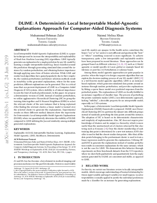 (PDF) DLIME: A Deterministic Local Interpretable Model - Agnostic ...