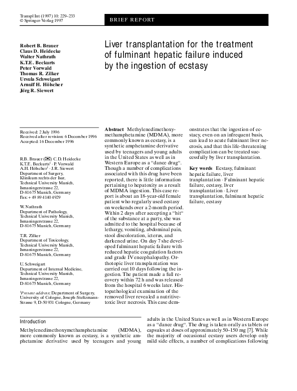 (PDF) Liver transplantation for the treatment of fulminant hepatic ...