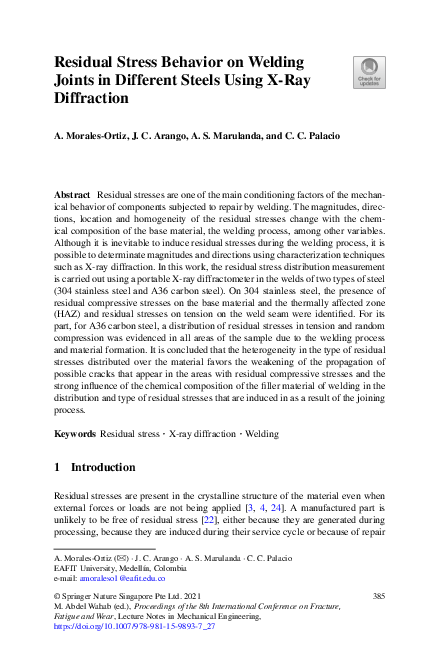 (PDF) Residual Stress Behavior on Welding Joints in Different Steels ...