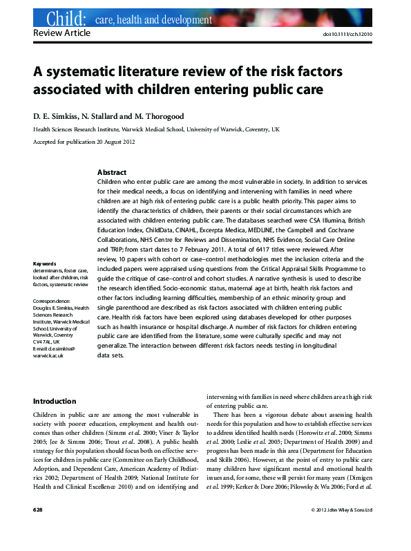 (PDF) A systematic literature review of the risk factors associated ...