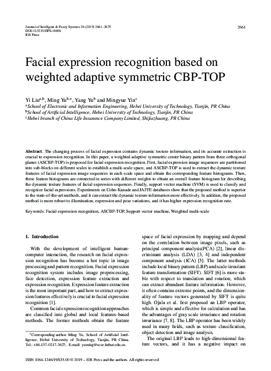 (PDF) Facial expression recognition based on a weighted Local Binary ...
