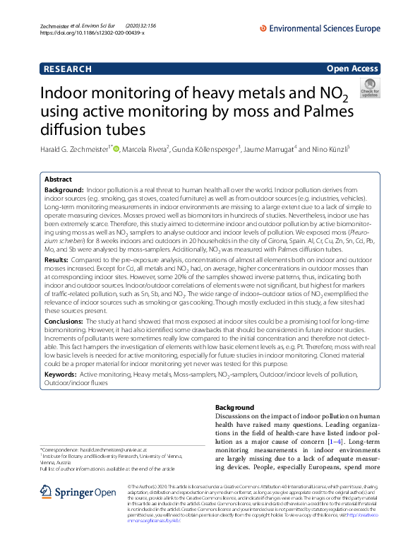 (PDF) Indoor monitoring of heavy metals and NO2 using active monitoring ...