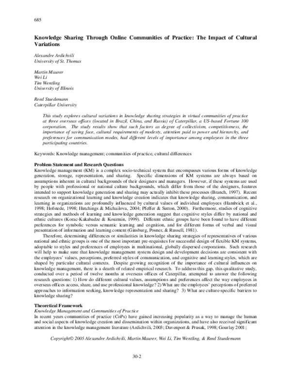 (PDF) Knowledge Sharing Through Online Communities of Practice: The ...