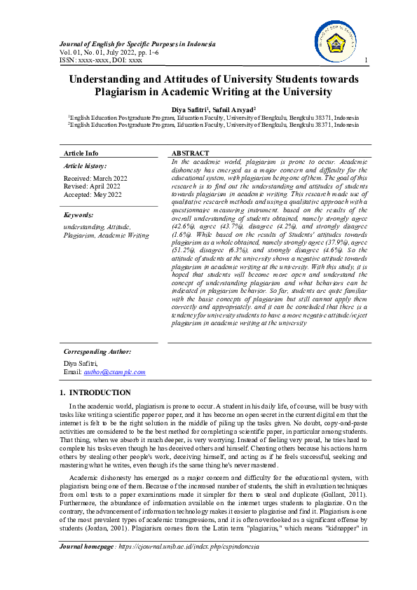 (PDF) Understanding and Attitudes of University Students towards ...