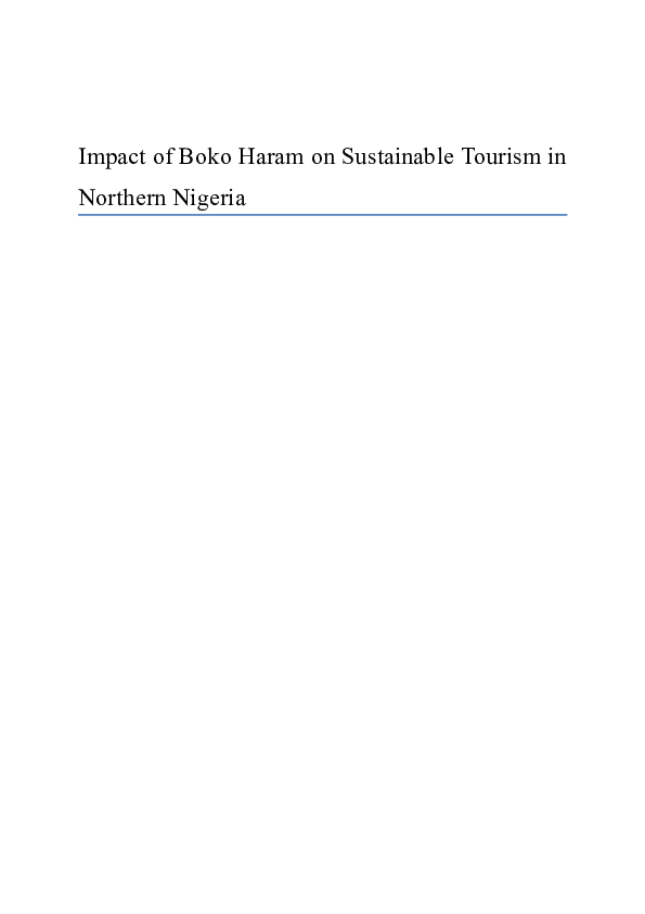 (DOC) Impact of Boko Haram on Sustainable Tourism in