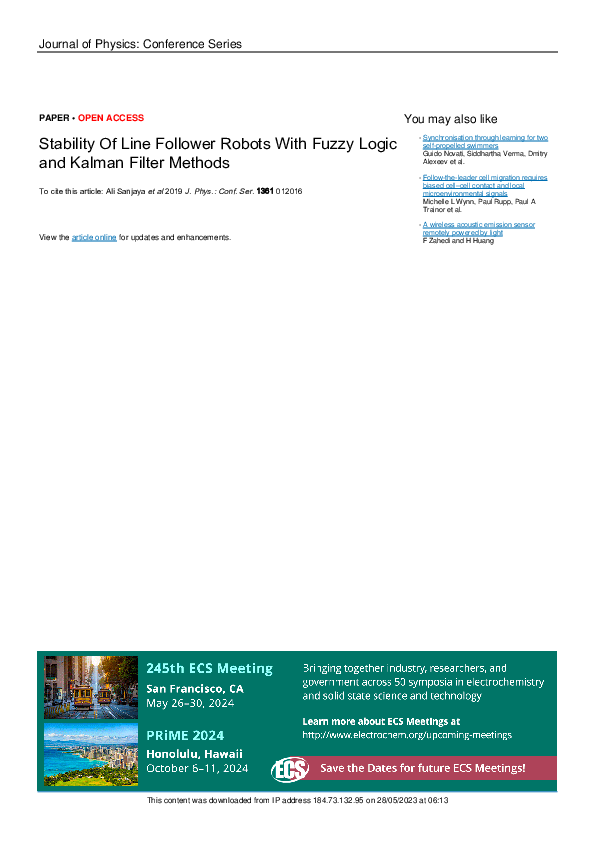 (PDF) Stability Of Line Follower Robots With Fuzzy Logic and Kalman ...