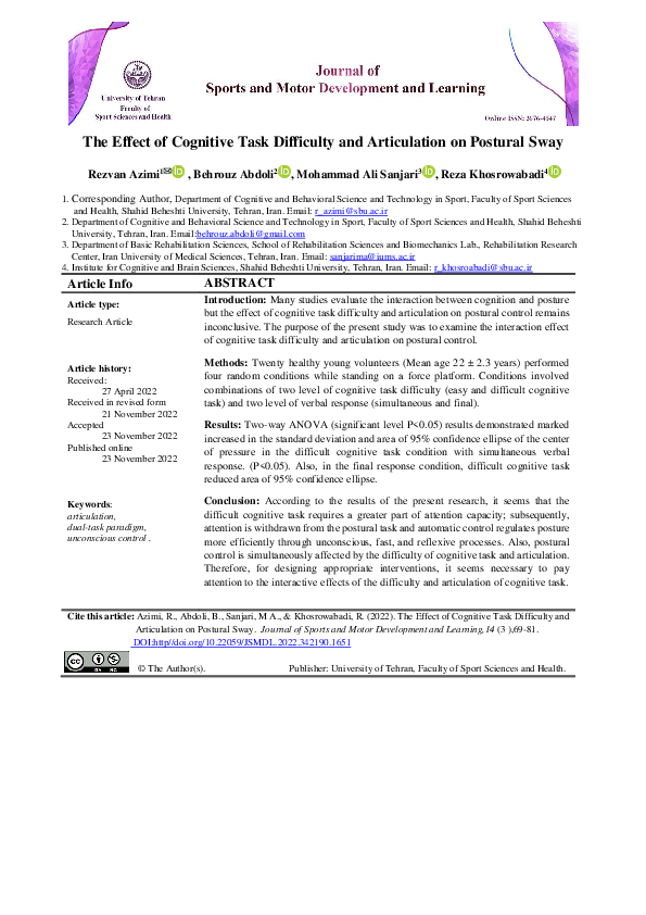 (PDF) The effect of cognitive task difficulty and articulation on ...