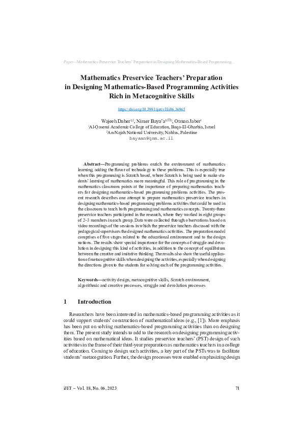(PDF) Mathematics Preservice Teachers’ Preparation in Designing ...