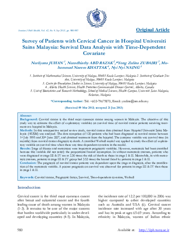 (PDF) Survey of Patients with Cervical Cancer in Hospital ...