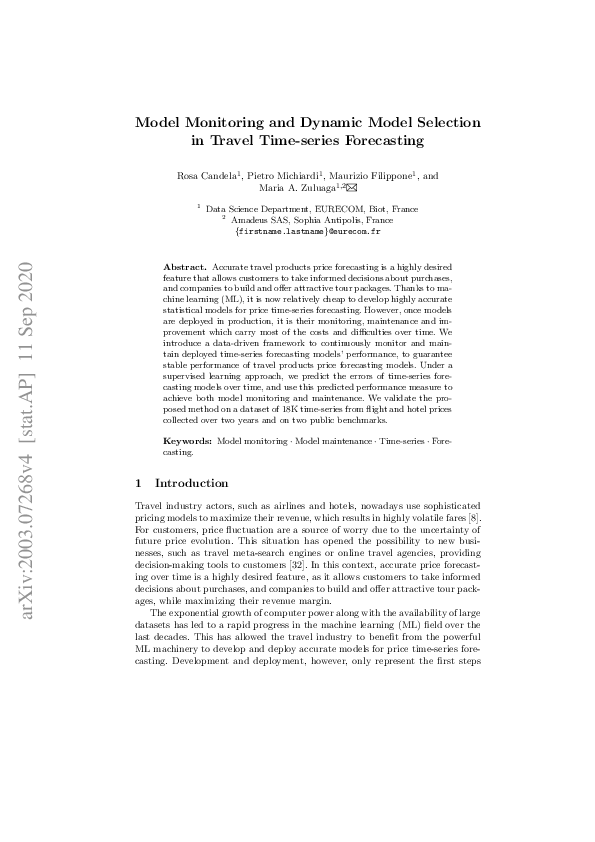 (PDF) Model Monitoring and Dynamic Model Selection in Travel Time ...