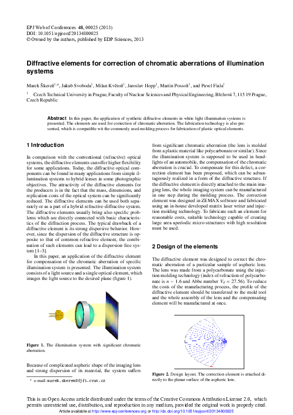 (PDF) Diffractive elements for correction of chromatic aberrations of ...