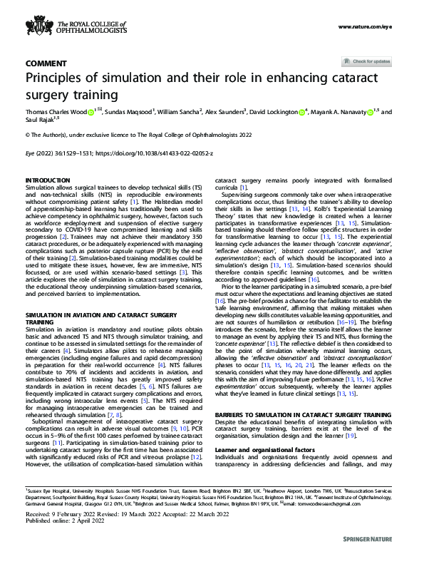 (PDF) Principles of simulation and their role in enhancing cataract ...