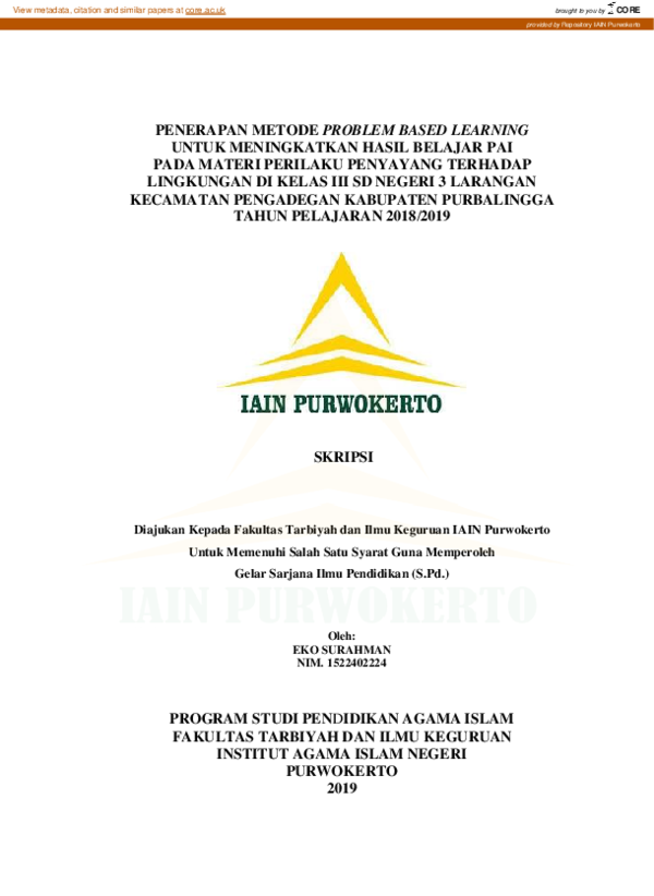 (PDF) Penerapan Metode Problem Based Learning Untuk Meningkatkan Hasil ...