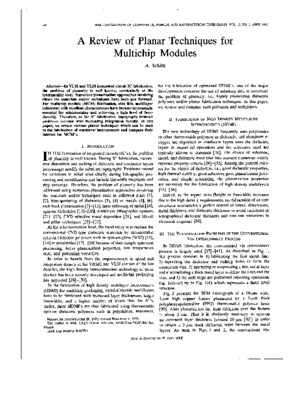 (PDF) A review of planar techniques for multichip modules ANDRE