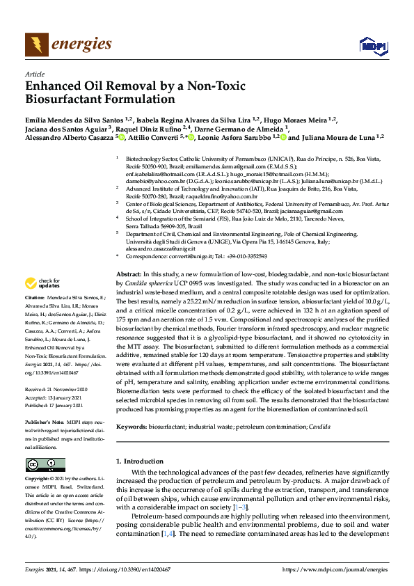 (PDF) Enhanced Oil Removal by a Non-Toxic Biosurfactant Formulation