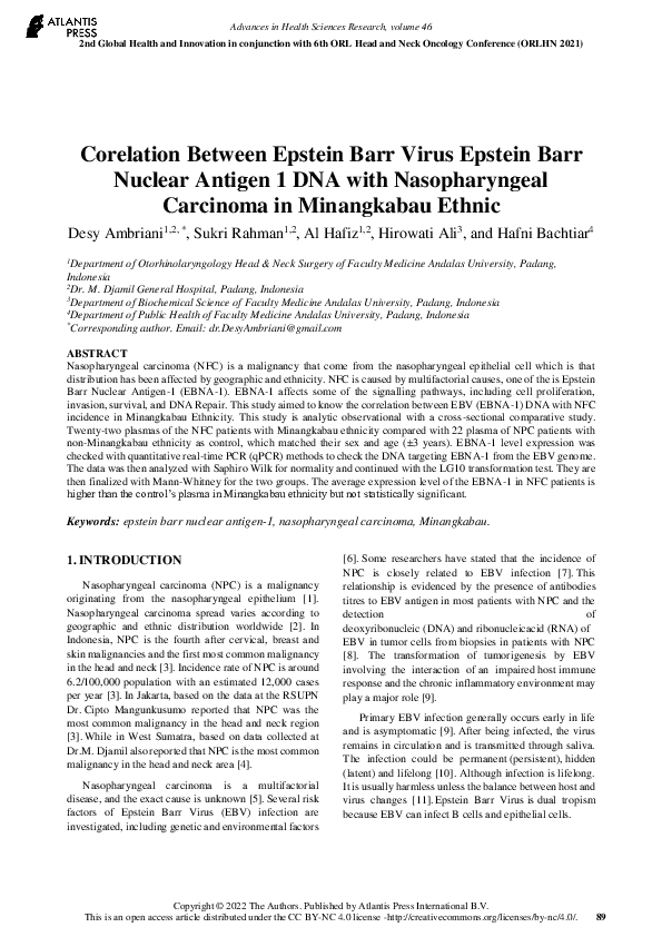 (PDF) Corelation Between Epstein Barr Virus Epstein Barr Nuclear ...