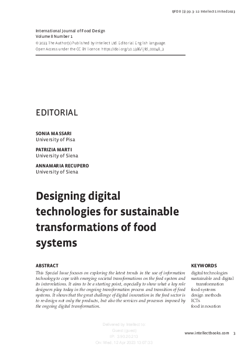 (PDF) Designing digital technologies for sustainable transformations of ...
