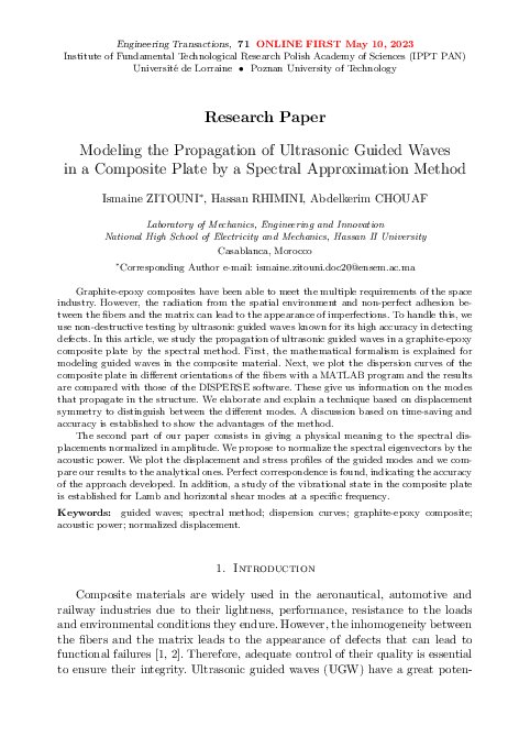 (PDF) Modeling the Propagation of Ultrasonic Guided Waves in a ...