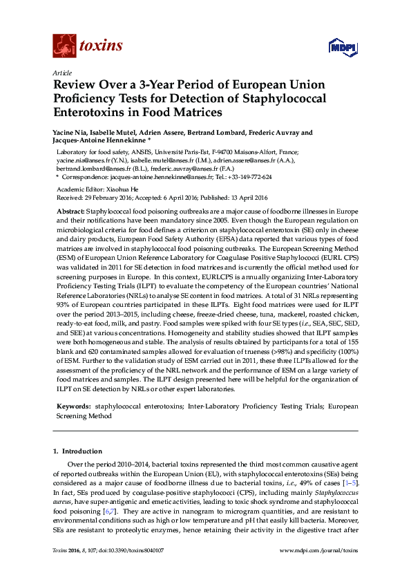 (PDF) Review Over a 3-Year Period of European Union Proficiency Tests ...