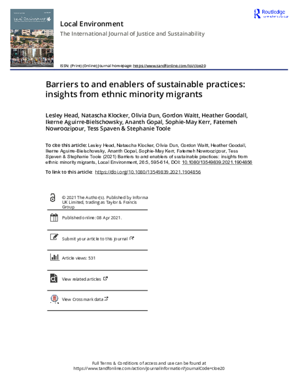 (PDF) Barriers to and enablers of sustainable practices: insights from ...