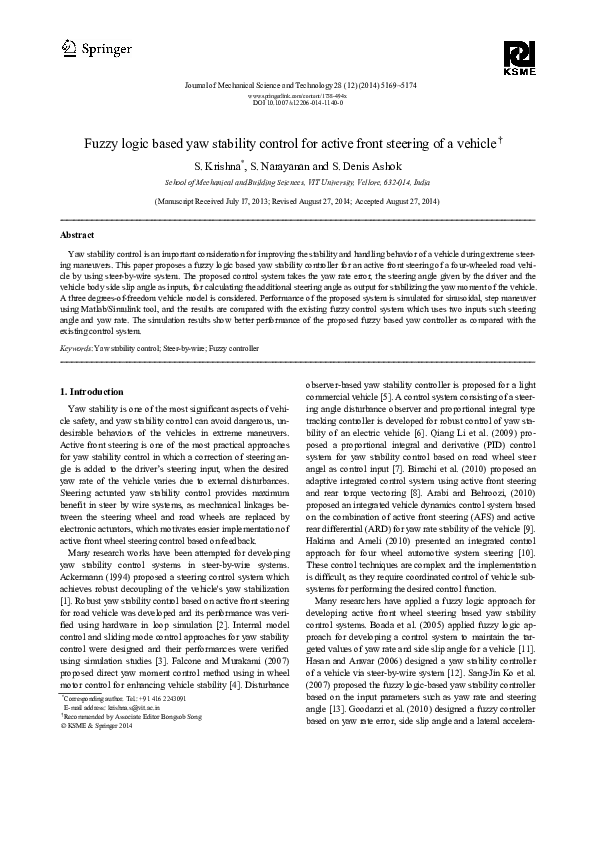 (PDF) Fuzzy logic based yaw stability control for active front steering ...