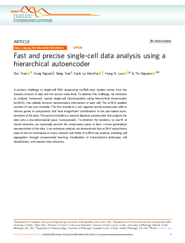 (PDF) Fast and precise single-cell data analysis using a hierarchical ...
