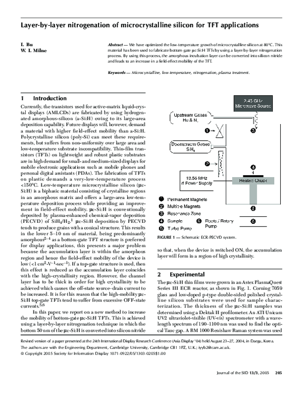 (PDF) Nitrogenation of µc-Si for TFT Mobility Boost