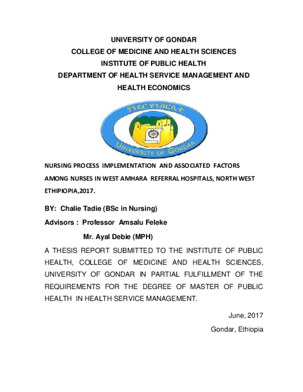 (PDF) Nursing Process Implementation and Associated Factors Among ...